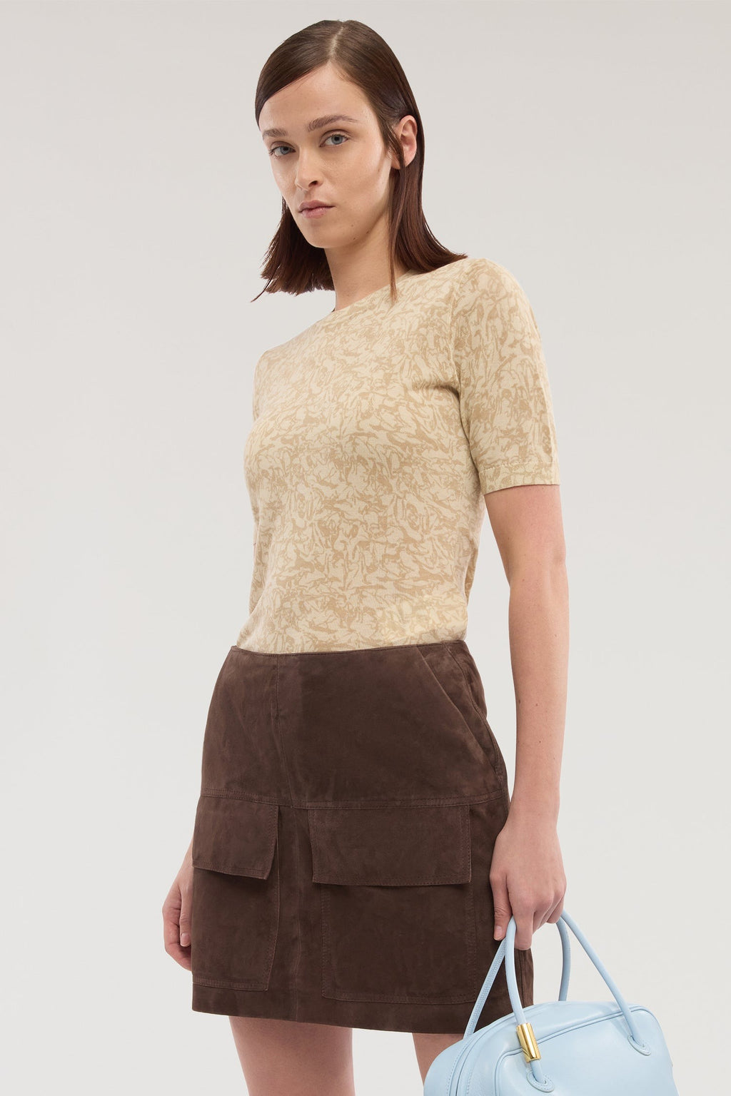 Maglia a maniche corte con stampa in lyocell