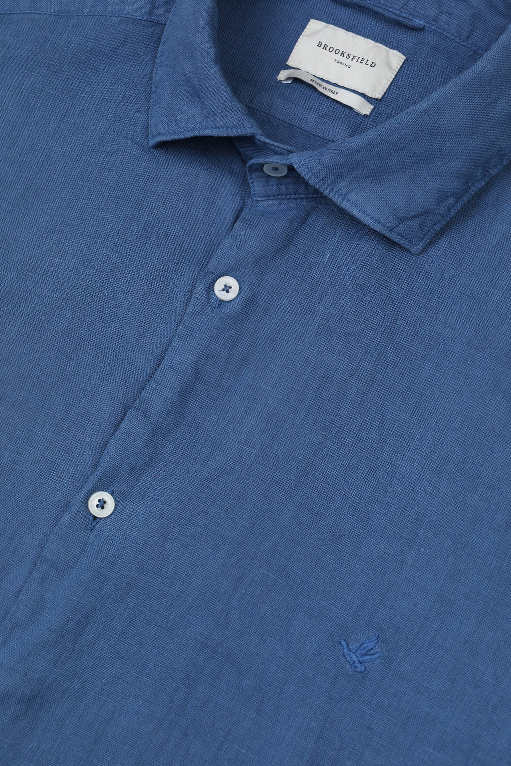 Camicia in lino con collo francese