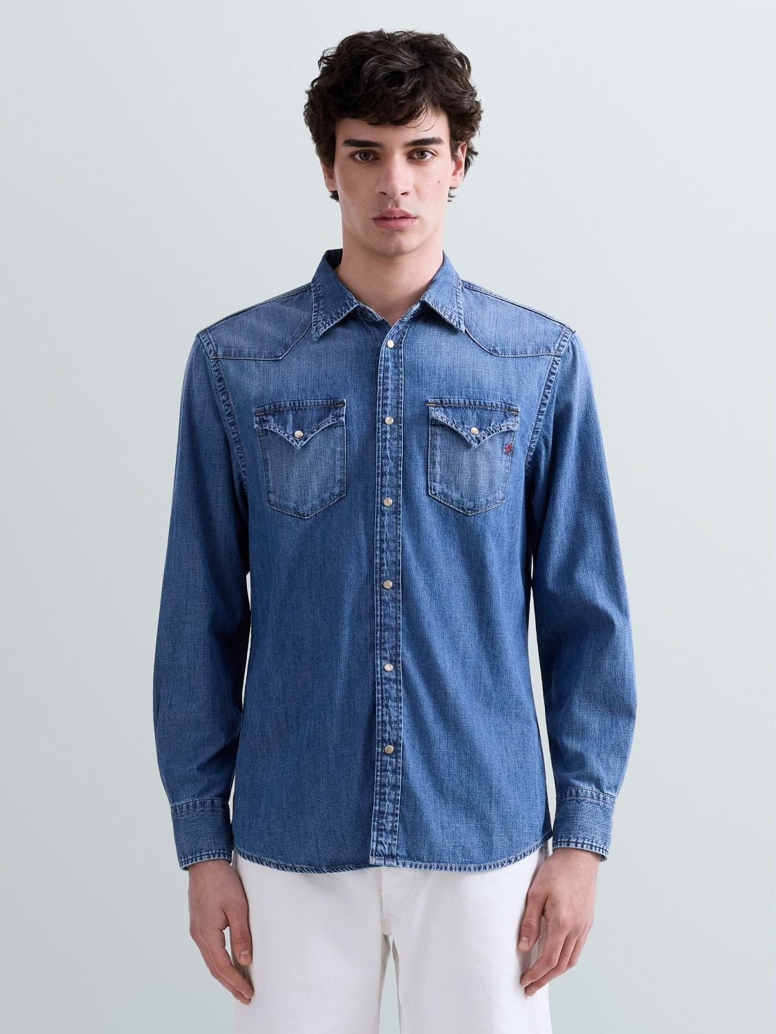 Camicia western in denim