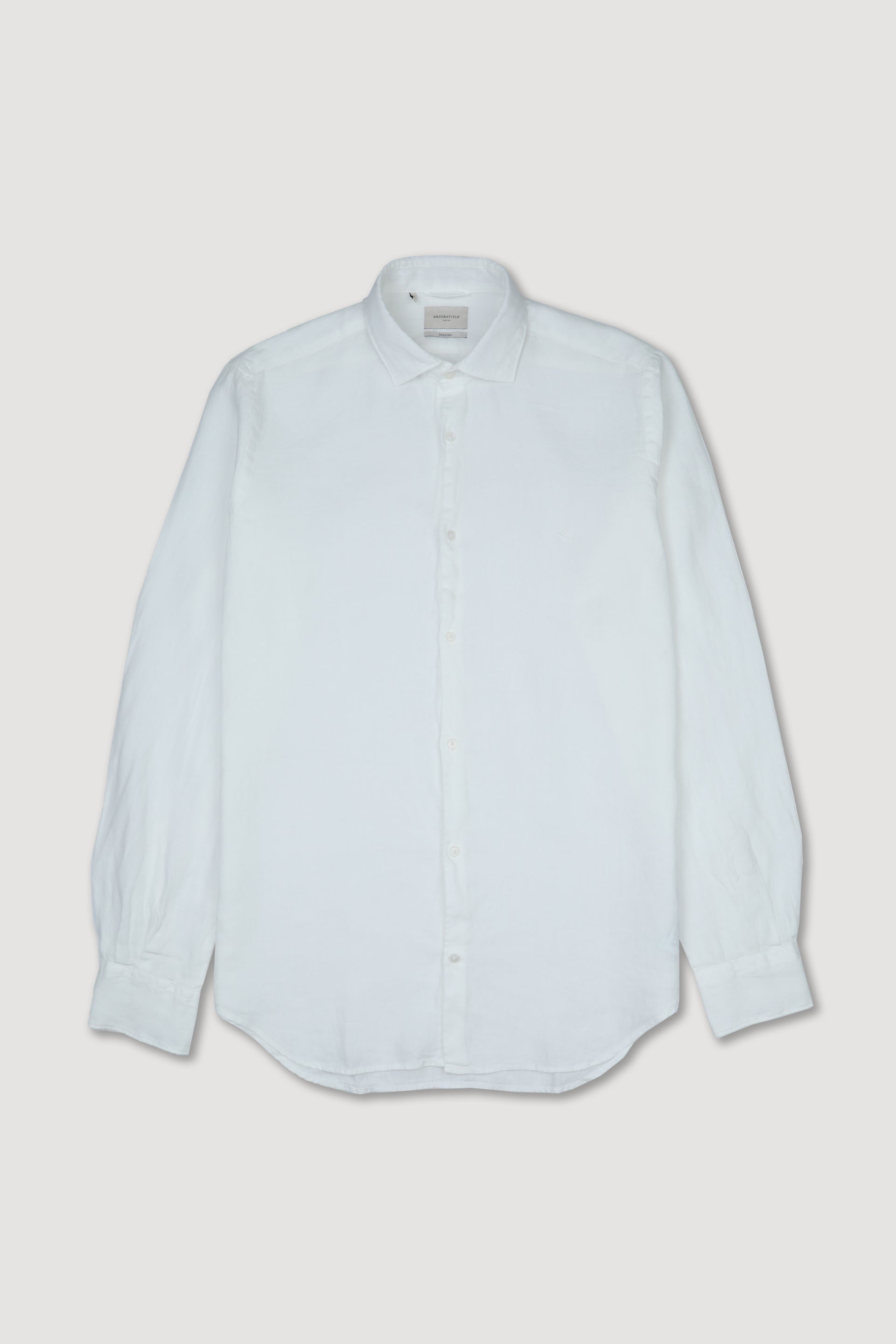 Camicia in lino con collo francese