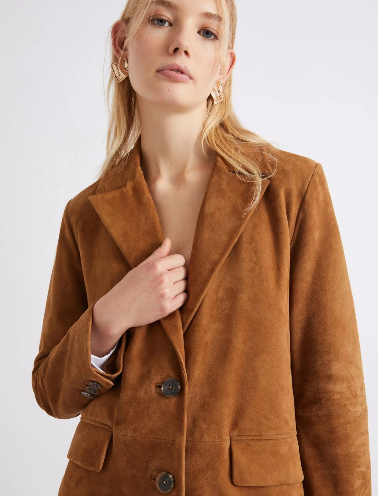 Blazer semiaderente in camoscio Mlsfulmine