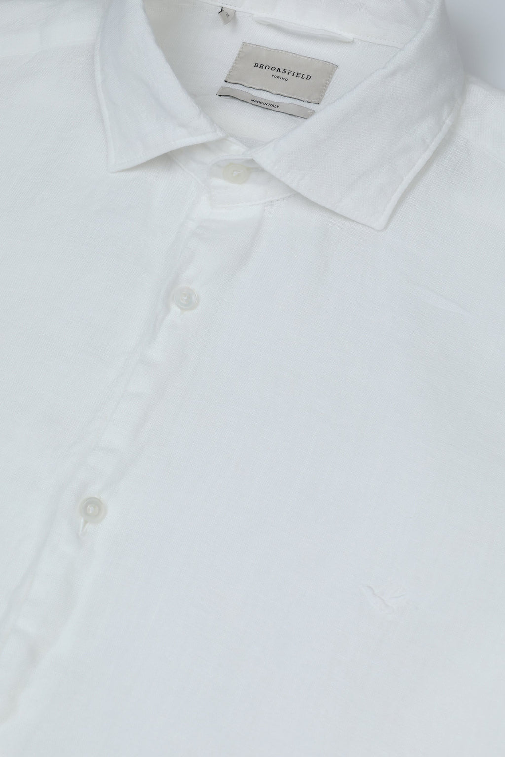 Camicia in lino con collo francese
