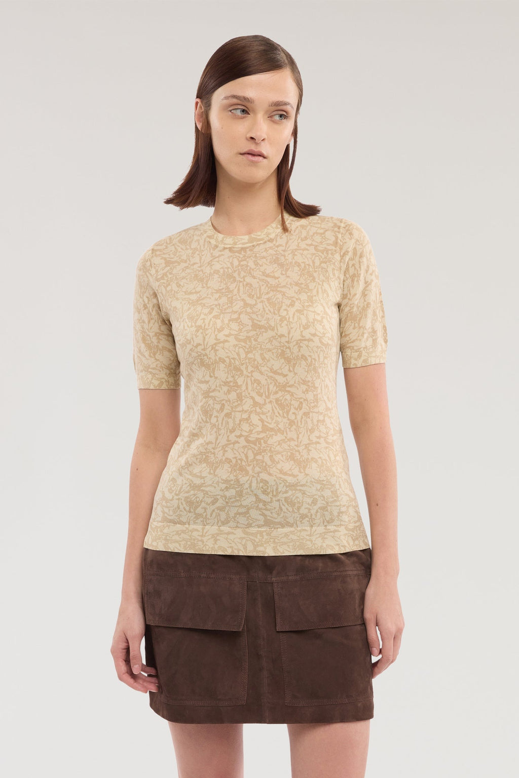 Maglia a maniche corte con stampa in lyocell
