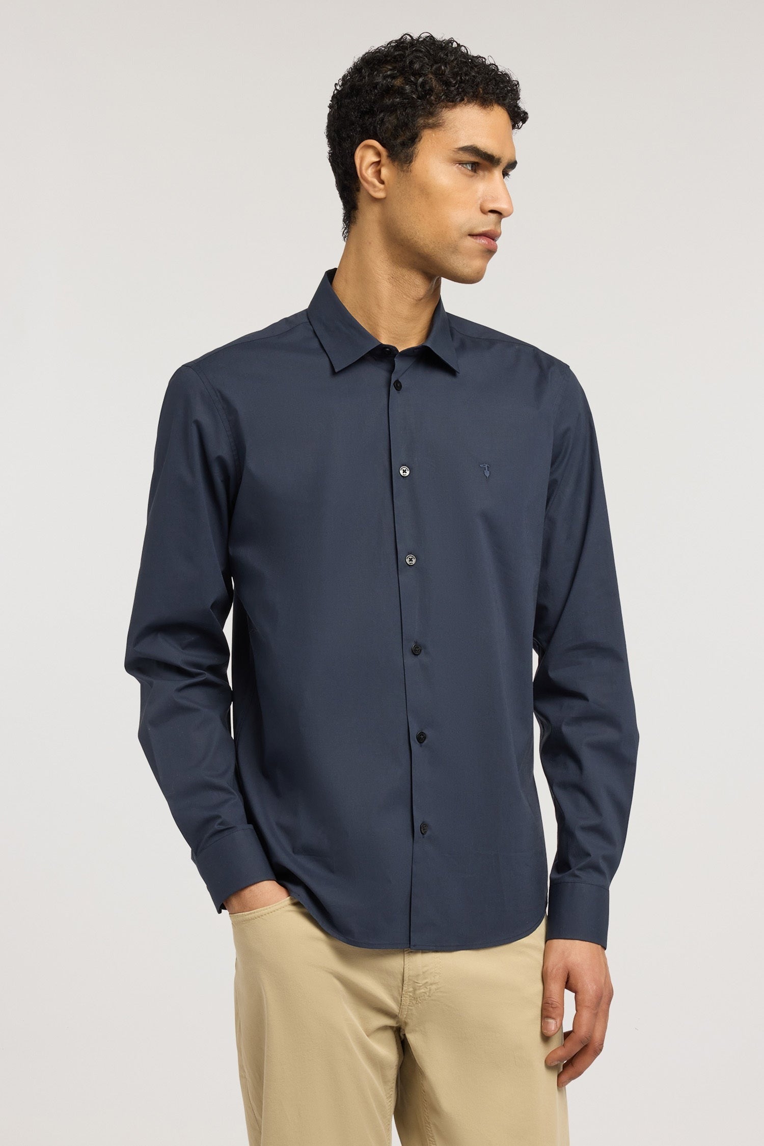 Camicia slim fit in popeline