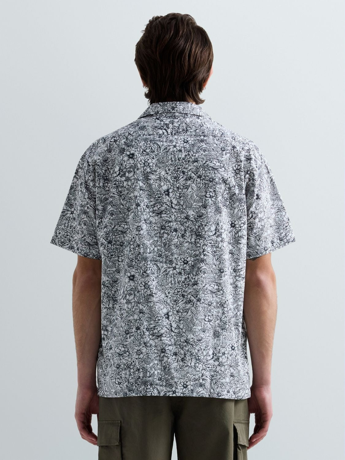 Camicia in popeline con stampa fiori