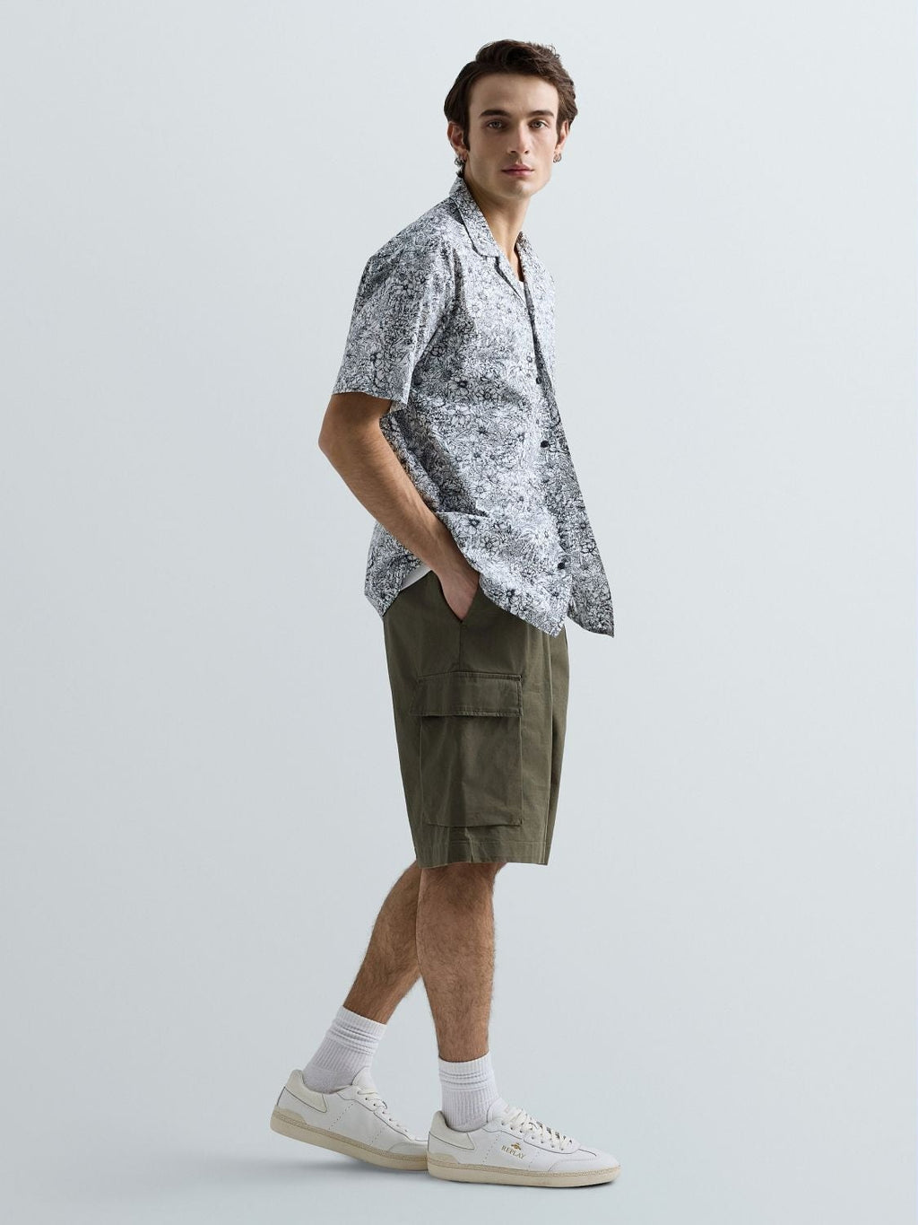 Camicia in popeline con stampa fiori