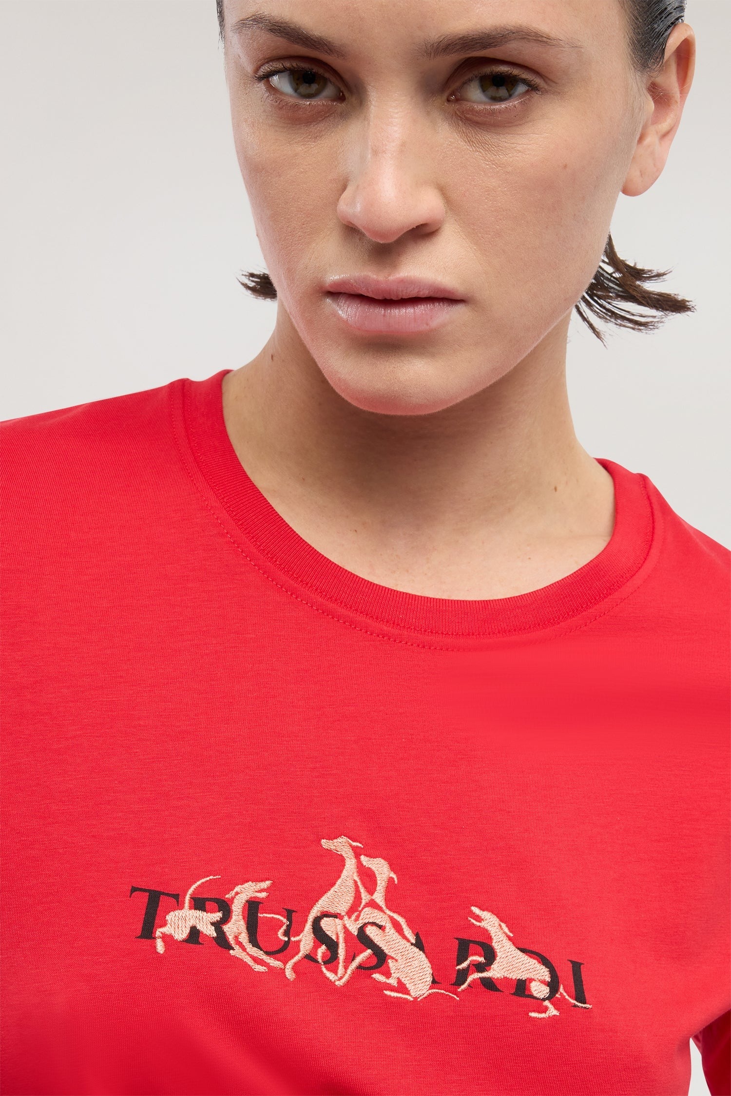 T-shirt regular fit con stampa e ricamo