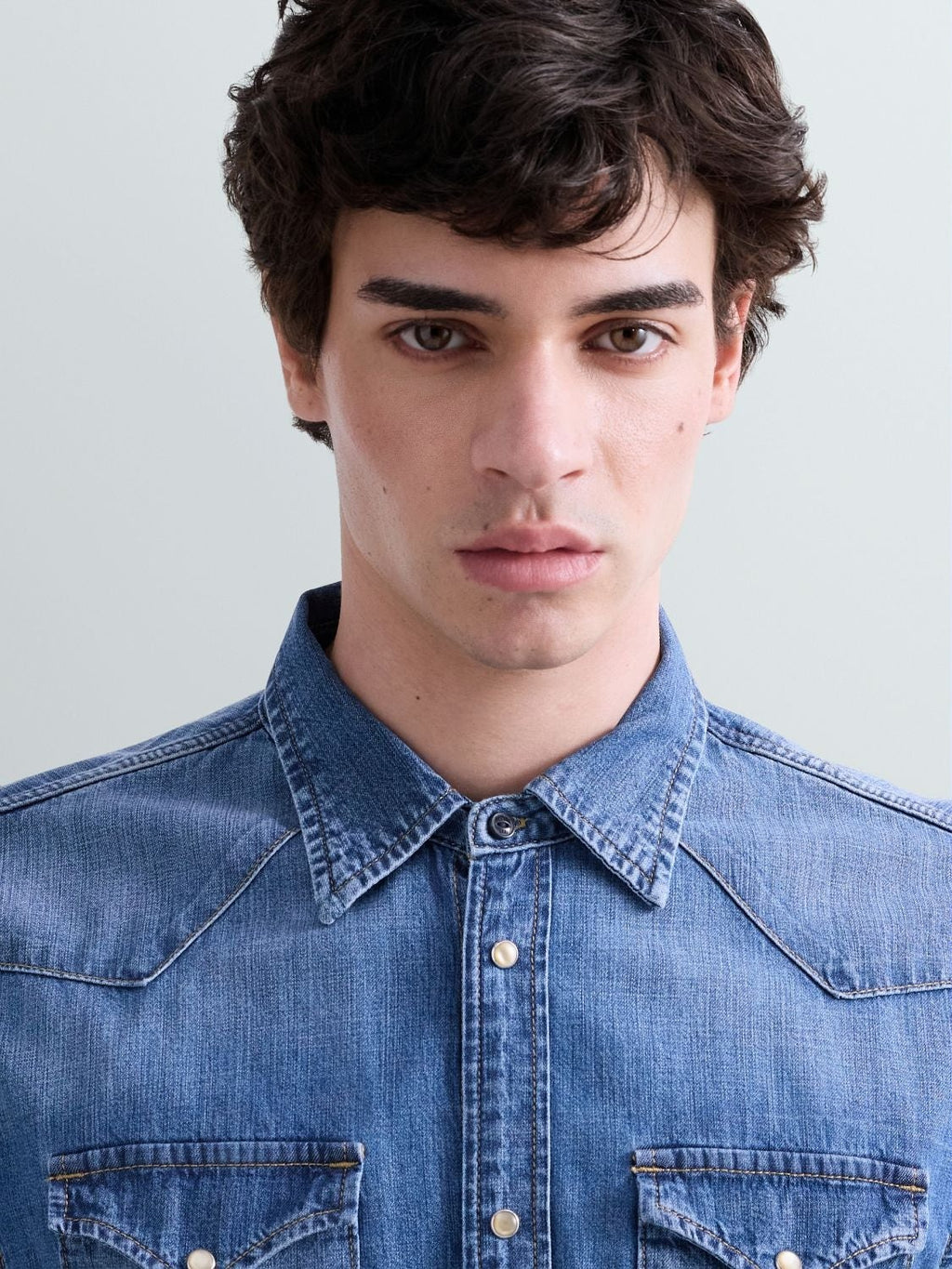 Camicia western in denim