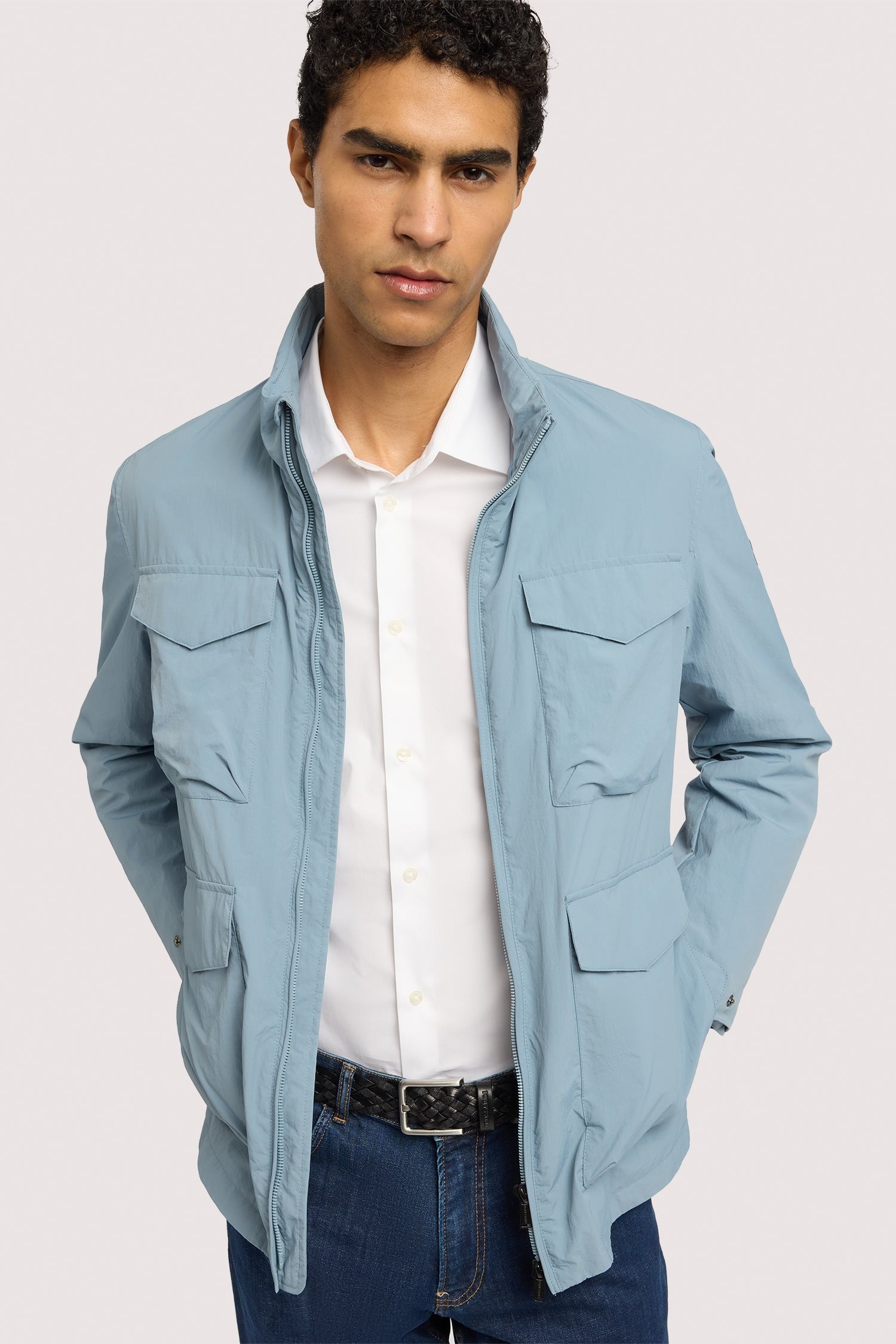 Camicia slim fit in popeline