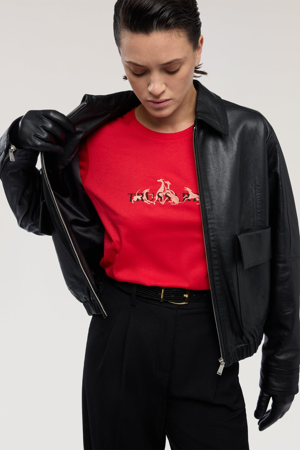 T-shirt regular fit con stampa e ricamo