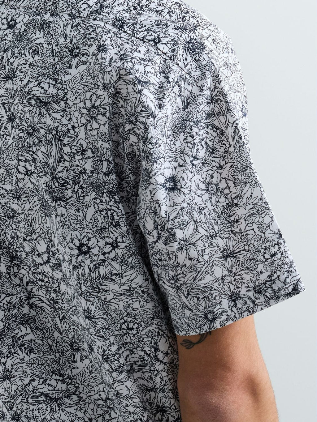 Camicia in popeline con stampa fiori