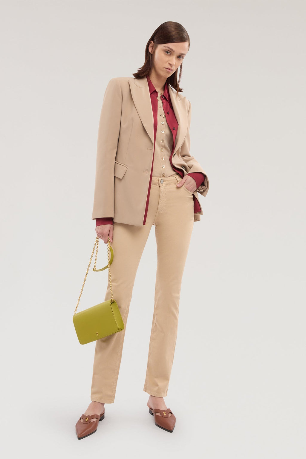 Pantalone 5 tasche Slim 130 in gabardina