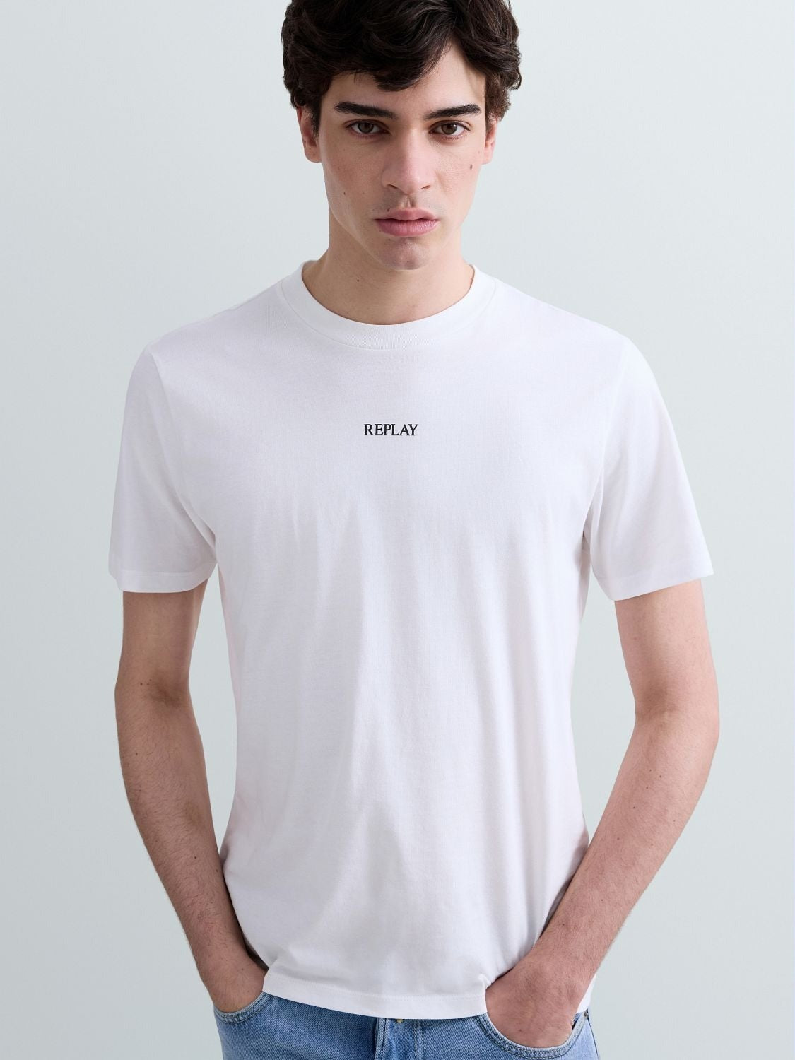 T-Shirt in jersey con lettering
