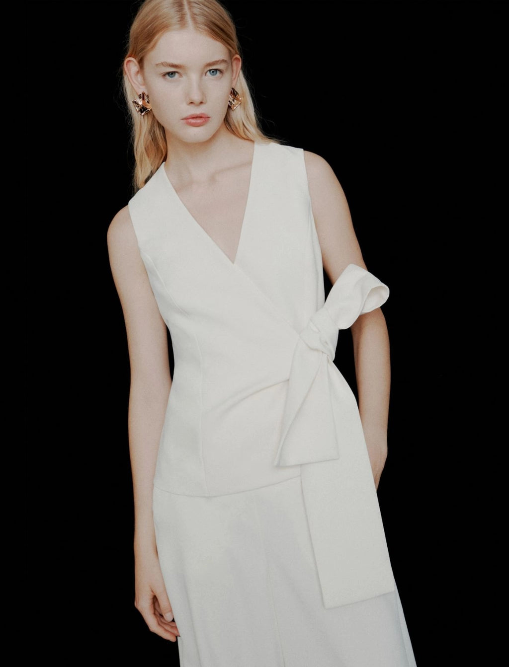 Top con fiocco in envers satin Mltlirica