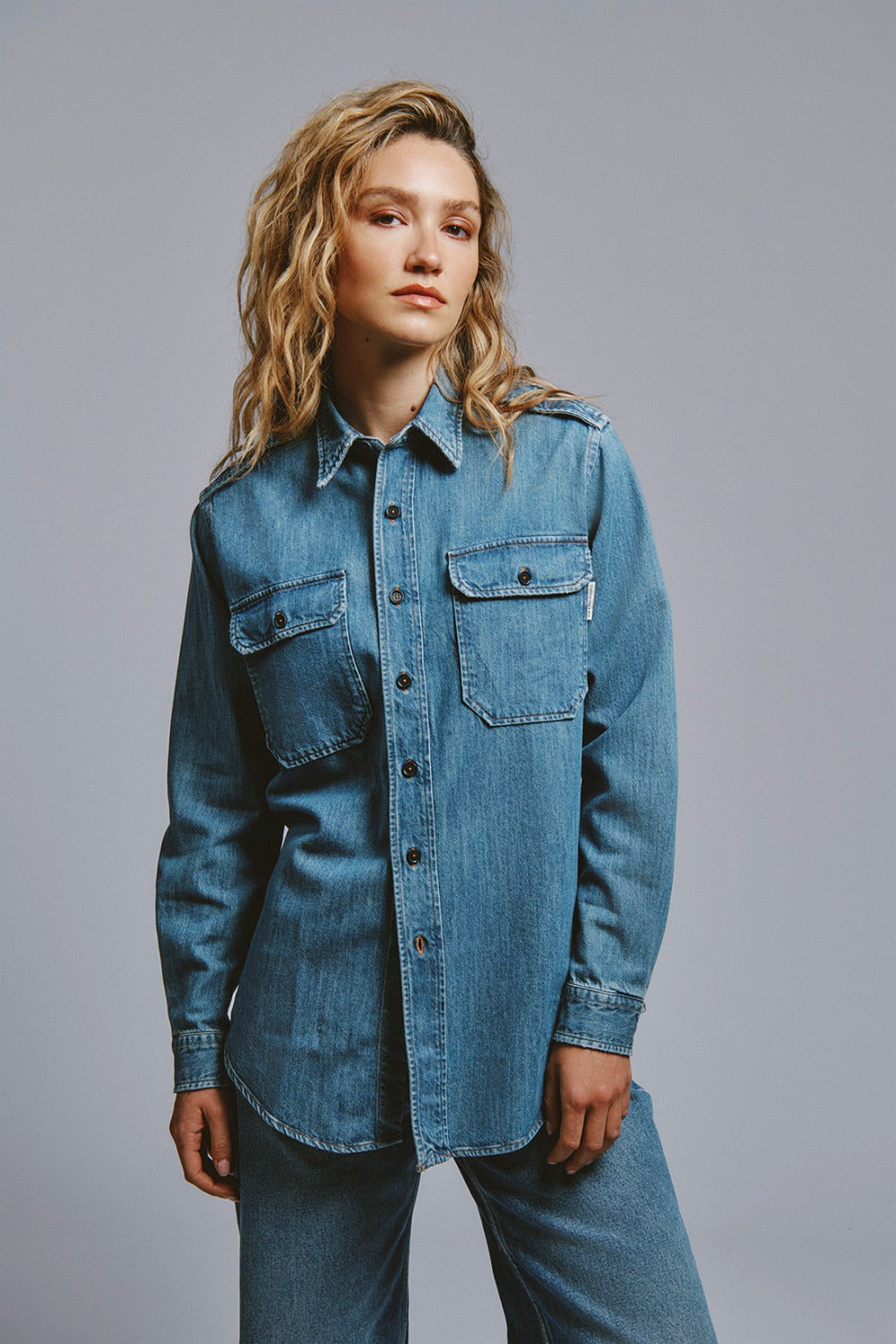 Camicia military in denim