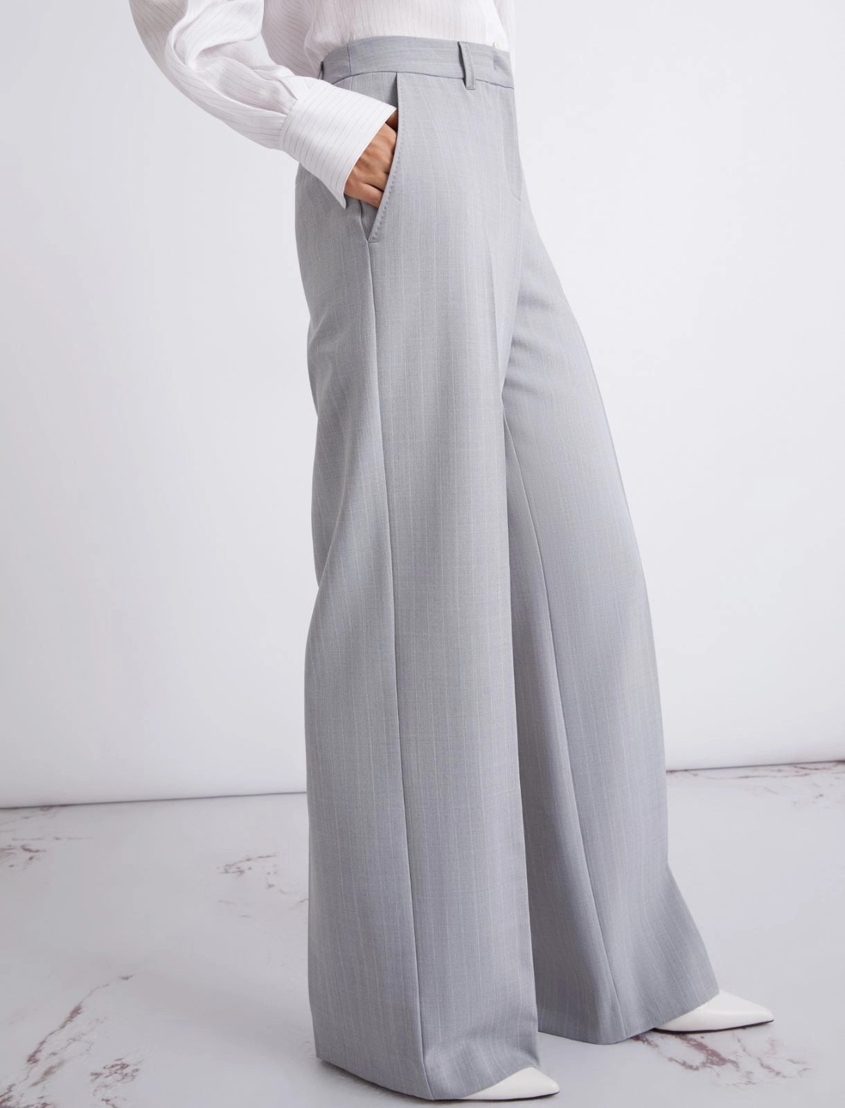 Pantalone dritto in tela stretch malfilé Mllgiunchi