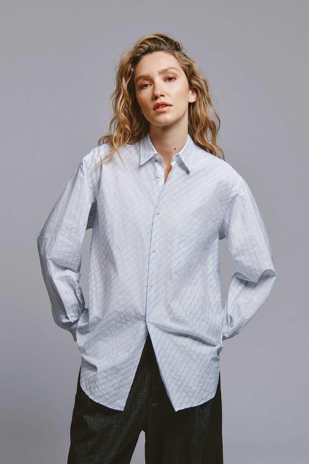 Camicia garçon a righe