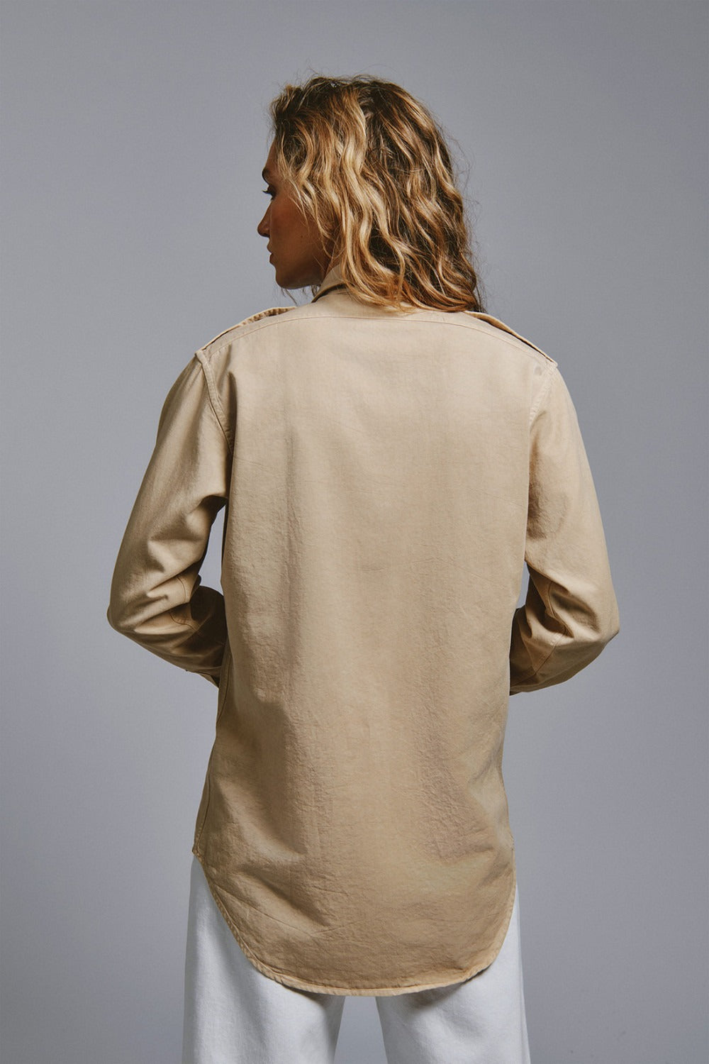 Camicia military in gabardina