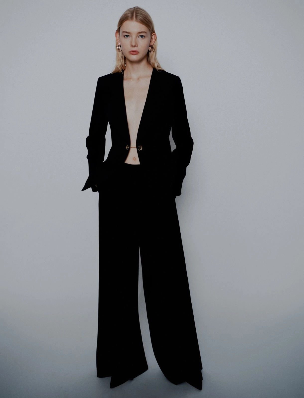 Blazer senza collo in envers satin Mlteffige