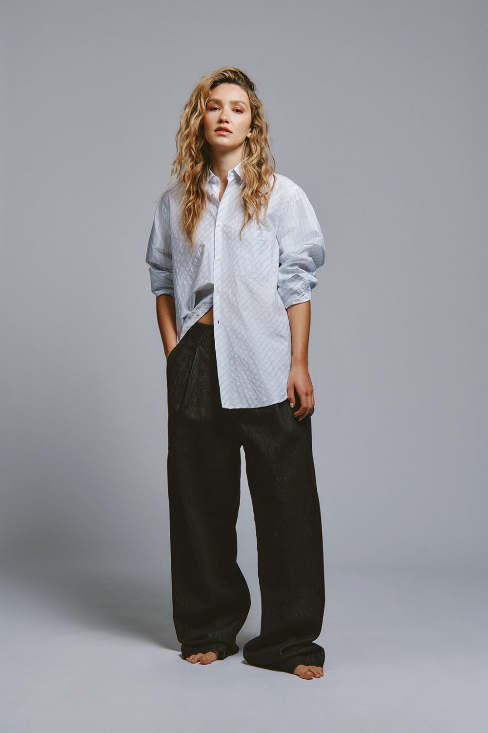 Camicia garçon a righe