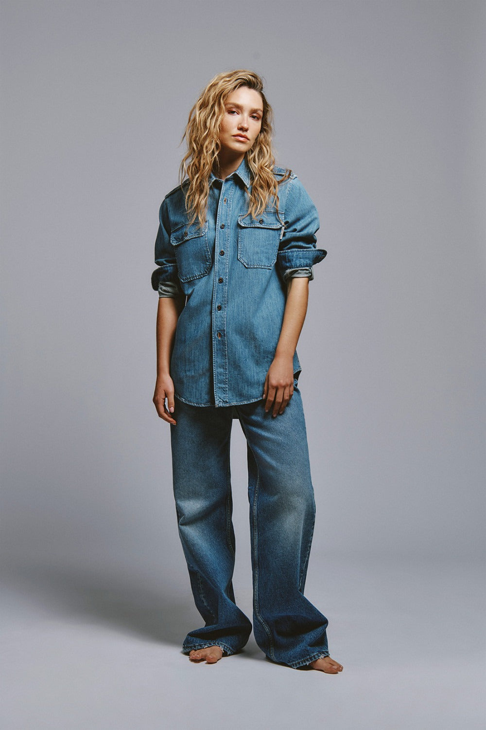 Camicia military in denim