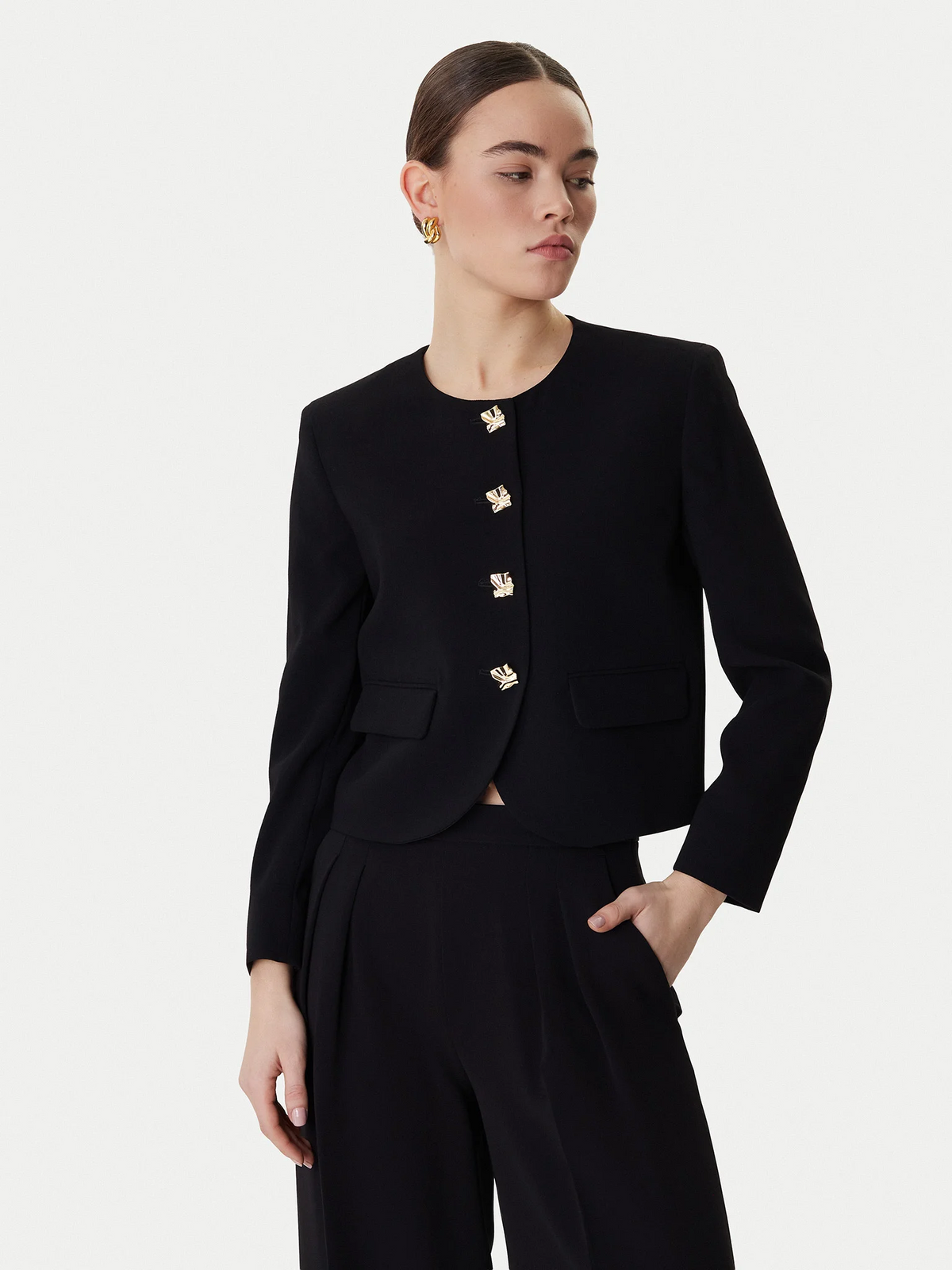 Giacca in crêpe envers satin e satin Mltfalesia