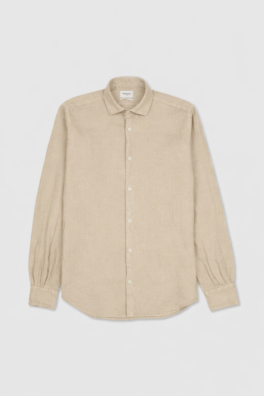 Camicia in lino con collo francese