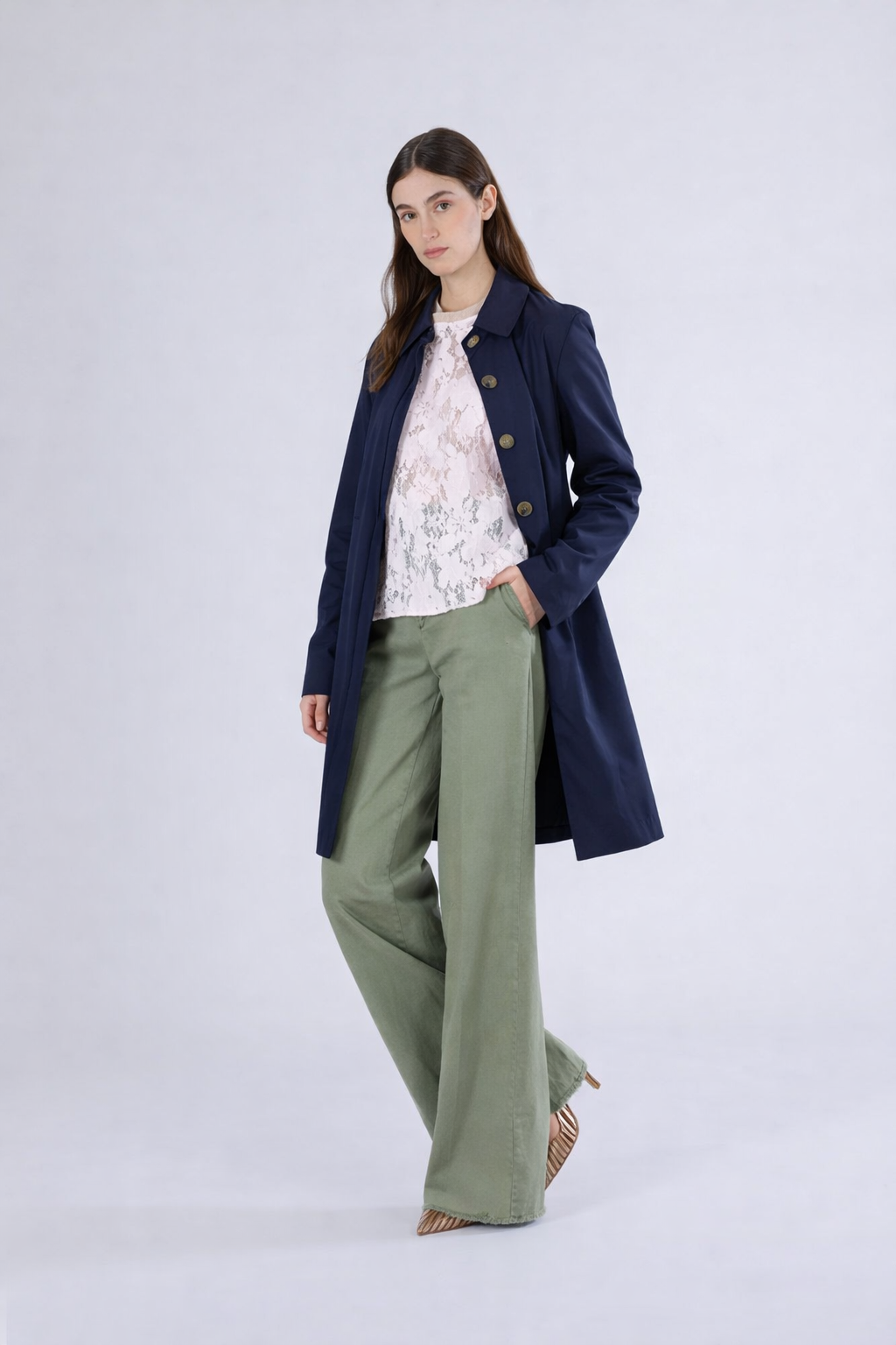 Spolverino lungo tessuto tecnico